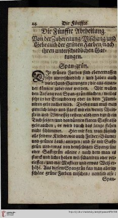 Die Fuenffte Abtheilung.