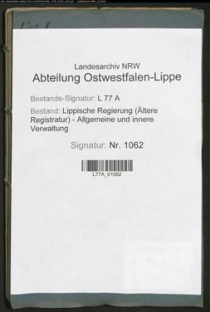 Anstellung der Amtsschreiber, Amtsassessoren und Hebungsbeamten beim Amt Horn, Bd. 1