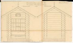 Obstverkaufshäuschen Monatskonkurrenz Mai 1914: Aufriss Vorderansicht, Rückansicht 1:10