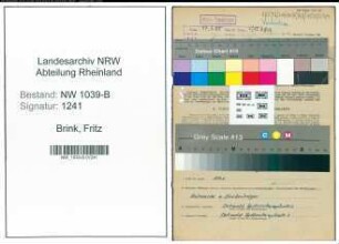 Entnazifizierung Fritz Brink , geb. 23.07.1909 (Kaufmann)