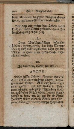 20. Ich danck dir, Gott, für alle etc.
