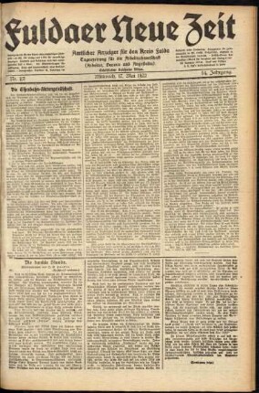 Ausgabe vom Mittwoch, den 17. Mai 1922.