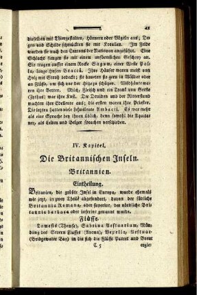 IV. Kapitel. Die Britannischen Inseln.
