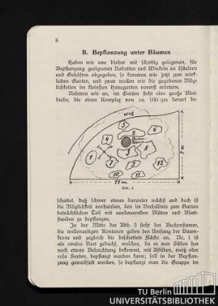 B. Bepflanzung unter Bäumen