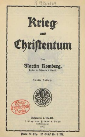Krieg und Christentum
