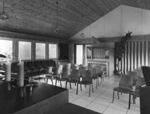 Blaichach im bayr. Allgäu, Evang. Kirche, Andachtsraum mit Orgel