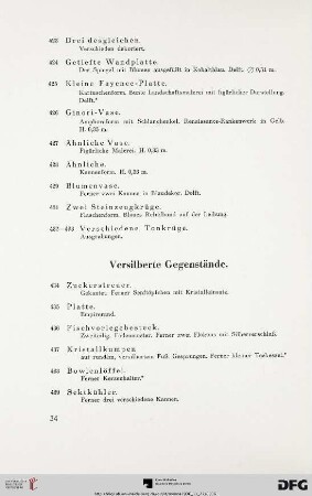 Versilberte Gegenstände (Nr. 434-441)