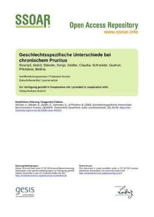 Geschlechtsspezifische Unterschiede bei chronischem Pruritus