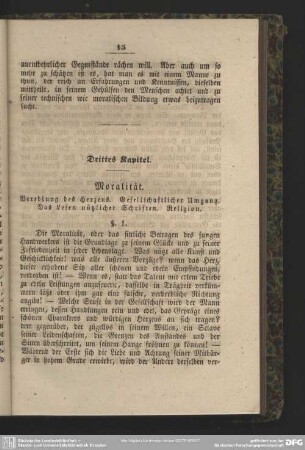 Drittes Kapitel. Moralität