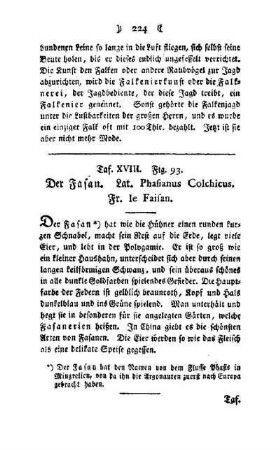 ¬Der¬ Fasan : Taf. XVIII, Fig. 93
