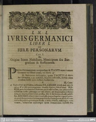 Liber I. De Iure Personarum