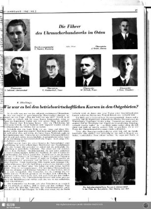 Die Führer des Uhrmacherhandwerks im Osten