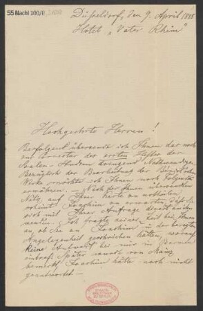 Brief an B. Schott's Söhne : 09.04.1888