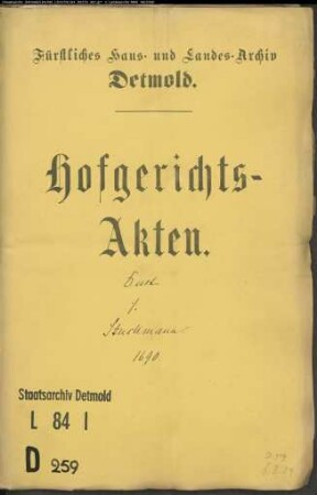 Dust, Anna Margarete zu Biemsen gegen Johann Bernd Stuckmann zu Biemsen - Abtretung des Hofes