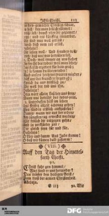 (VIII.) Auff den Tag der Himmelfarth Christi.