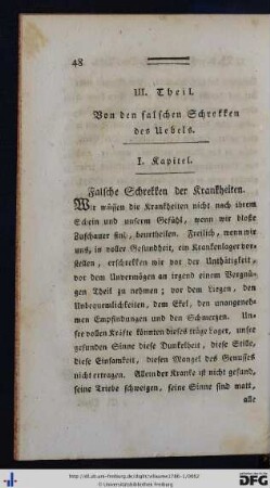 III. Theil. Von den falschen Schrekken des Übels.