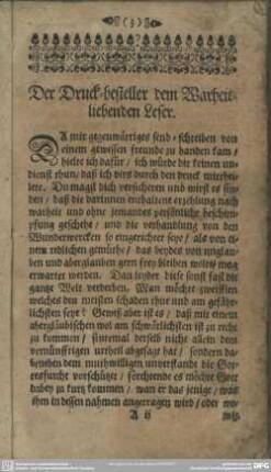 Der Druck-besteller dem Warheit liebenden Leser