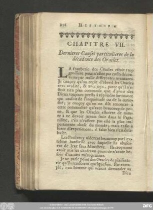 Chapitre VII. Dernieres Causes particulieres de la décadence des Oracles.