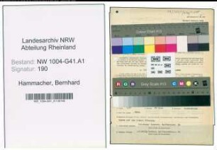Entnazifizierung Bernhard Hammacher , geb. 29.03.1889 (Bergmann)