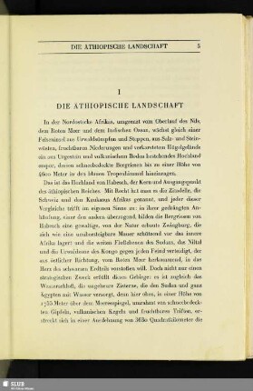 I. Die Äthiopische Landschaft