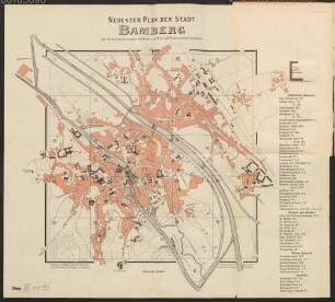 Neuester Plan der Stadt Bamberg : auf Grund zuverlässiger amtlicher Quellen und Vermessungen bearbeitet
