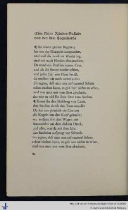 Die kleine Räuber-Ballade von den drei Coquillards.