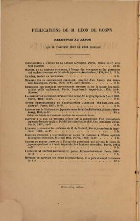 Dictionnaire des signes idéographiques de la Chine avec leur prononciation usitée en Chine et au Japon et leur explication en français