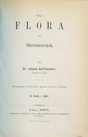 Die Flora von Oberösterreich, 2. Band