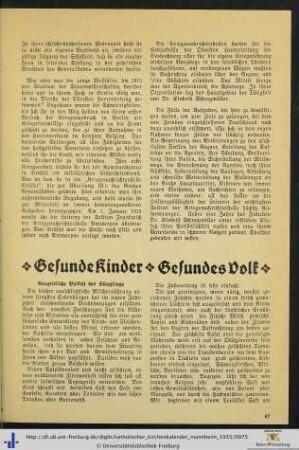 Gesunde Kinder – Gesundes Volk.