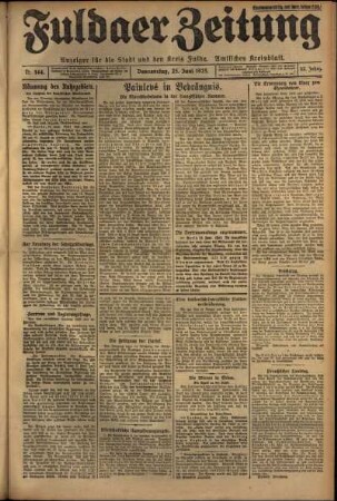 Ausgabe vom Donnerstag, den 25. Juni 1925.