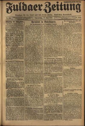 Ausgabe vom Donnerstag, den 25. Juni 1925.