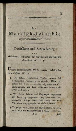 Der Moralphilosophie erster synthetischer Theil.