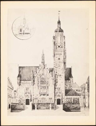 Kirche: Perspektivische Ansicht, Ansicht (aus: Drucke von Seminararbeiten der Königlich Technischen Hochschule Berlin, Bd. I)
