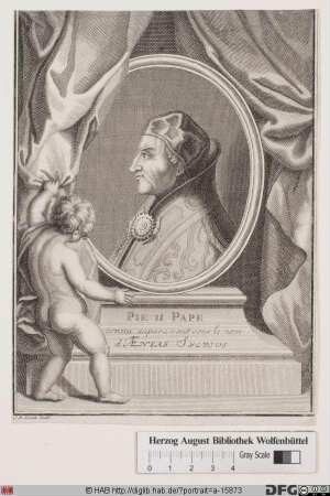 Bildnis Papst Pius II. (Enea Silvio de' Piccolomini) (reg. 19. 8. 1458 - 15. 8. 1464)