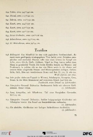 Textilien (Nr. 648-662)