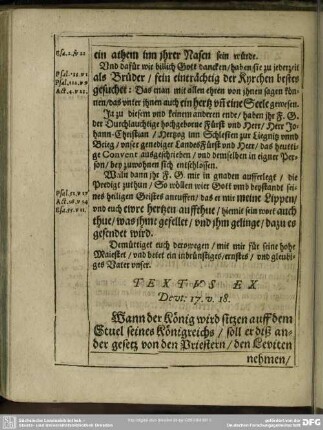 Textus Ex Deut: 17. v. 18.