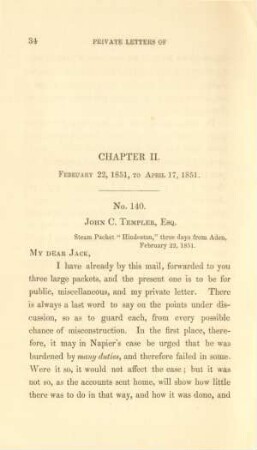 Chapter II. February 22, 1851 , to April 17, 1851