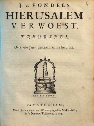 J. v. Vondels Hierusalem verwoest : treurspel