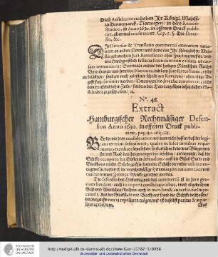 No. 48. Extract Hamburgischer Rechtmassiger Defension Anno 1630. in offenen Druck publiciret. pag. 20. usq;28.