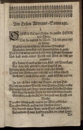 Am Ersten Advents-Sonntage. - Am Sechsten Sonntage nach Epiphania.