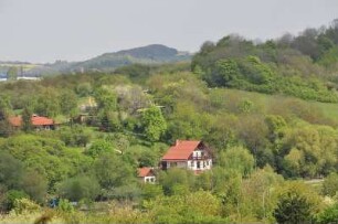 Vorharzgebiet - Wohnhäuser : Das hügelige Vorharzgebiet in der Nähe von Gernrode, aufgenommen am 5. Mai 2010