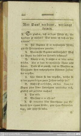 Wer Dank verdient, verlangt keinen