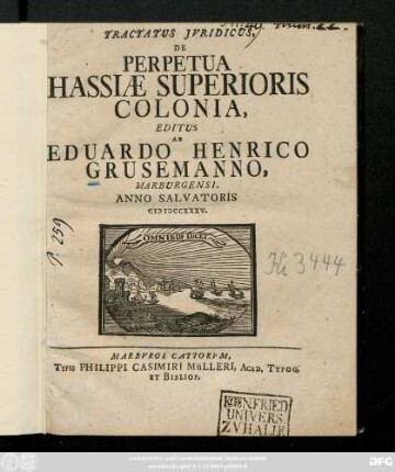 Tractatus Jvridicus De Perpetua Hassiæ Superioris Colonia