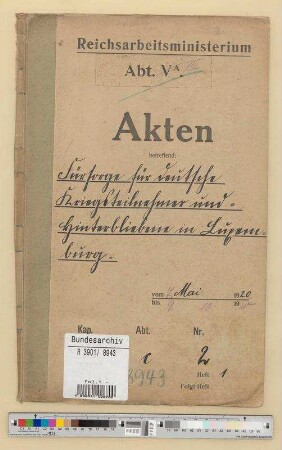 Fürsorge für deutsche Kriegsteilnehmer und Hinterbliebene in Luxemburg