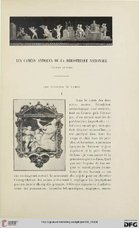 3. Pér. 19.1898: Les camées antiques de la Bibliothèque Nationale, 1