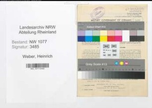 Entnazifizierung Heinrich Weber , geb. 17.03.1914 (Bahnpolizist)