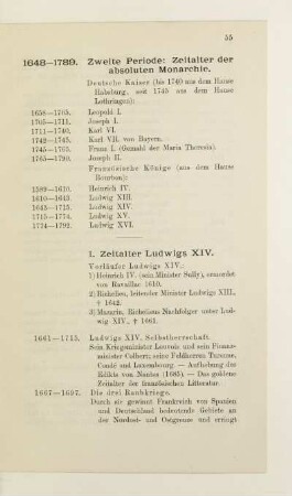 1648 - 1789. Zweite Periode: Zeitalter der absoluten Monarchie