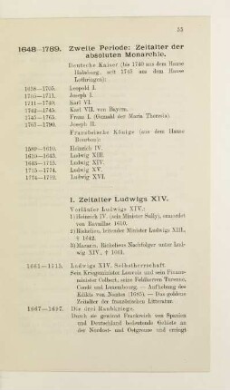 1648 - 1789. Zweite Periode: Zeitalter der absoluten Monarchie