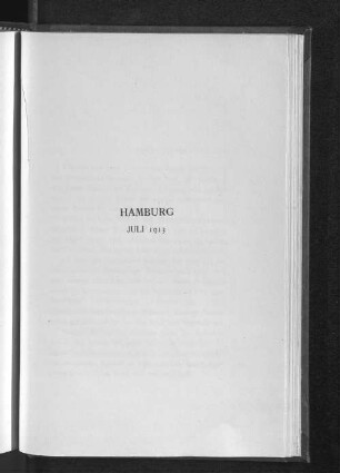 Hamburg Juli 1913