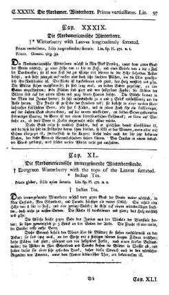 Cap. XXXIX. Die Nordamericanische Winterbeere. Prinos verticillatus. Lin.